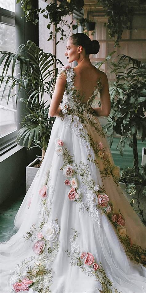 unique floral wedding dresses.